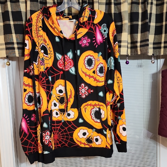 Halloween 2x Skull Print Hoodie - Picture 1 of 4